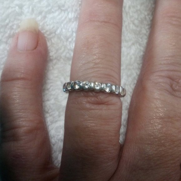 Sterling Silver CZ Eternity Band Size 6 1/4 - Picture 4 of 6